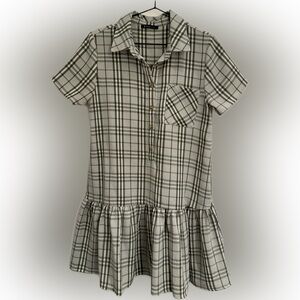 Very Jane Plaid Peplum Dress